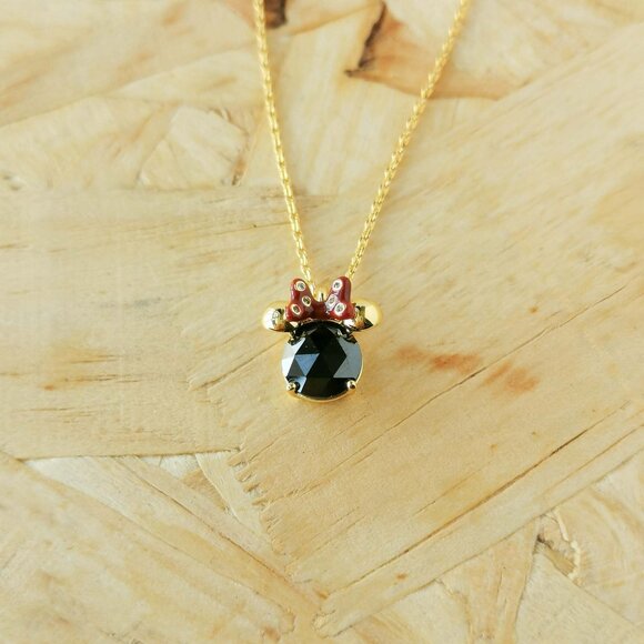 NEW Kate Spade Disney Minnie Black Necklace Gold - Picture 1 of 3